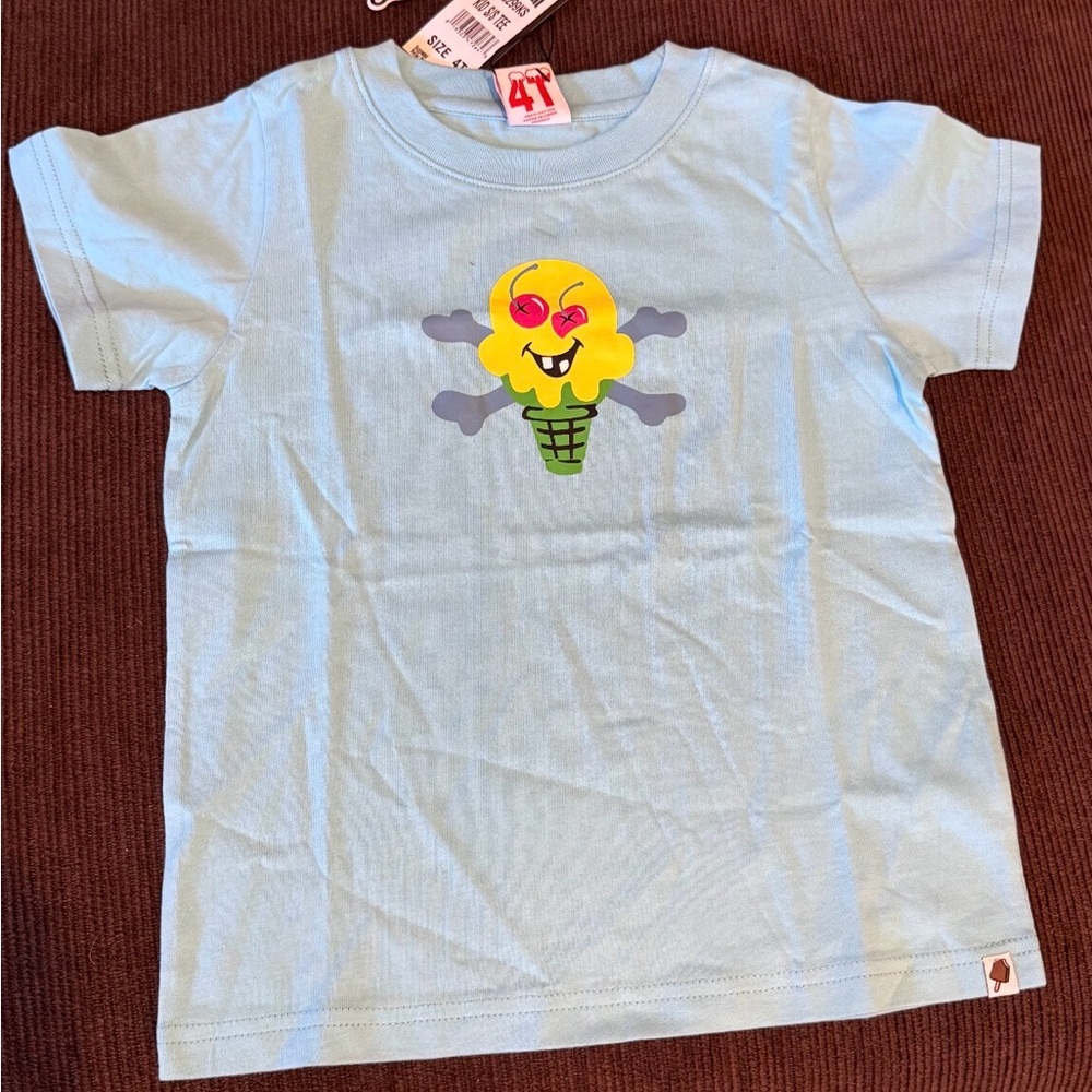 Ice Cream Graphic Kids T-Shirt - Light Blue